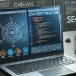 Discover ChatGPT New Canvas: Game-Changer for SEO Professional 4 ChatGpte New Canvas post featureed image with laptop showing an AI app